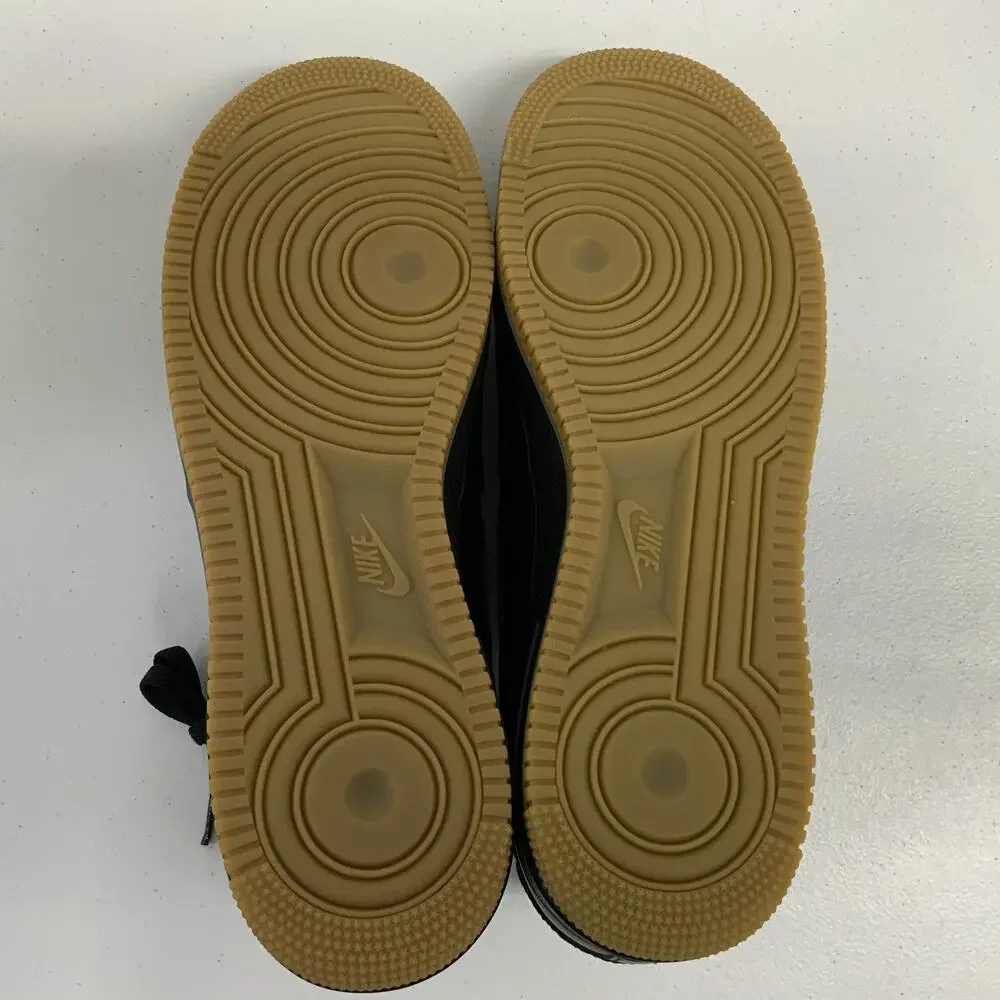 Nike Air Force 1 '07 Black Gum DZ4404 001 Size 13 Leather Light Brown Work Shoe